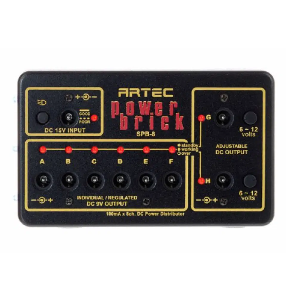 Artec CPB-8 Pedal Power 8 Çıkışlı Pedal Güç Kaynağı Artec CPB-8 Pedal Power 8 Çıkışlı Pedal Güç Kaynağı