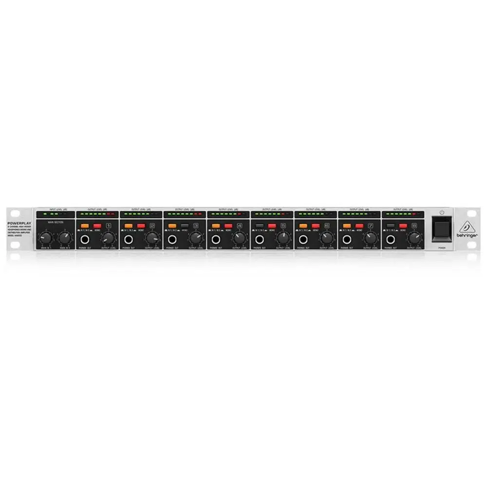 BEHRINGER POWERPLAY HA8000 V2 8-Kanal Yüksek Çıkışlı Kulaklık Mix ve Dağıtım Amfisi BEHRINGER POWERPLAY HA8000 V2 8-Kanal Yüksek Çıkışlı Kulaklık Mix ve Dağıtım Amfisi