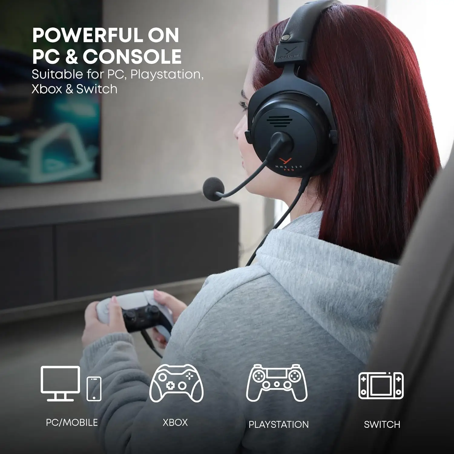 beyerdynamic MMX 330 PRO Açık Yapılı Kardioid Mikrofonlu Kablolu Oyuncu Kulaklığı beyerdynamic MMX 330 PRO Açık Yapılı Kardioid Mikrofonlu Kablolu Oyuncu Kulaklığı