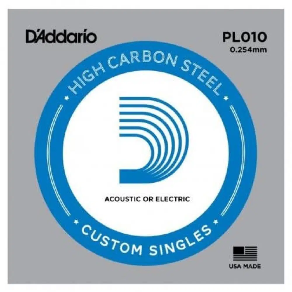 D’Addario XSPL010 Elektro ve Akustik Tek Tel – E (Mi), XS Yüksek Karbonlu Çelik