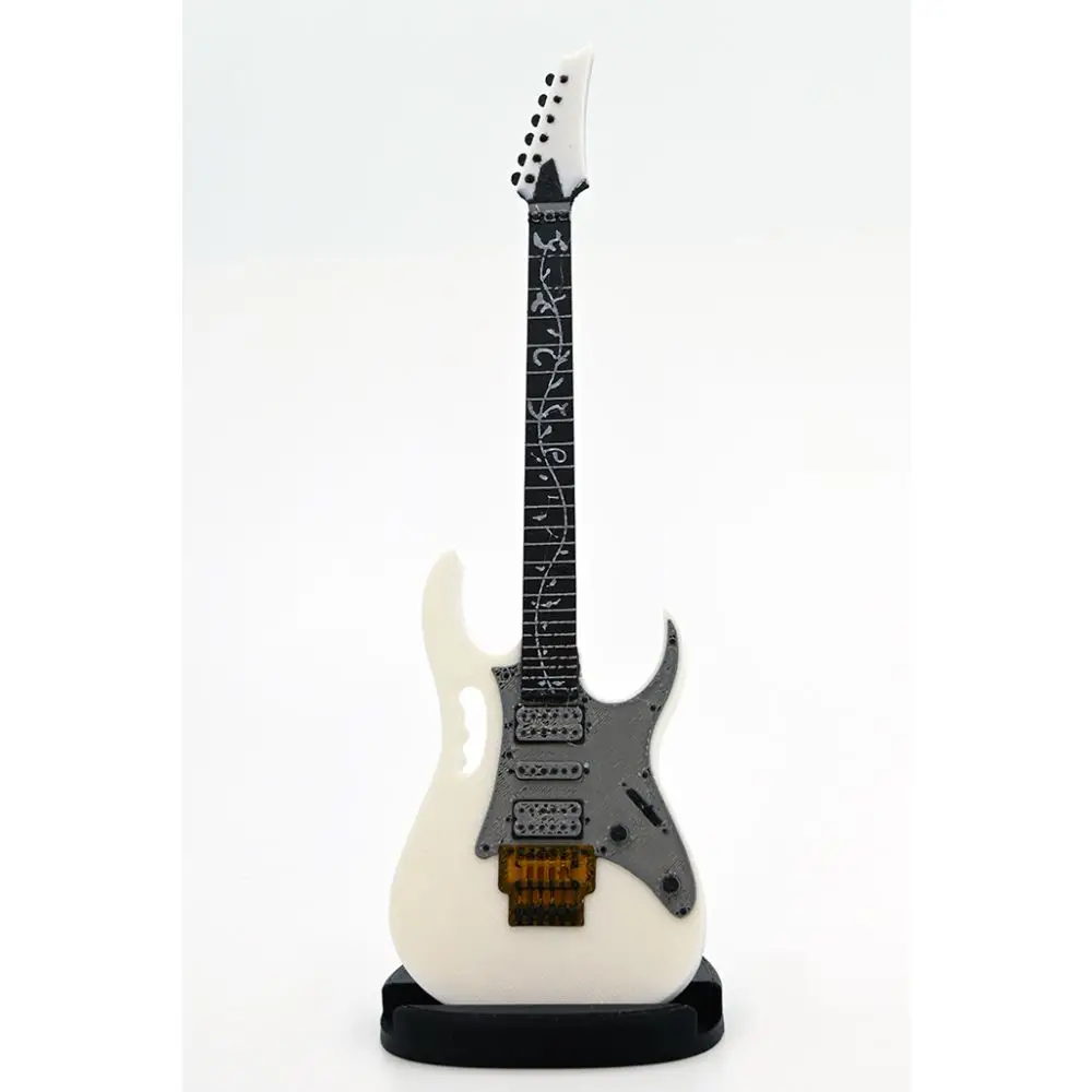 Diyez Müzik JEM Kasa Tasarım Elektro Gitar Şeklinde Standlı Biblo – Beyaz/Gri