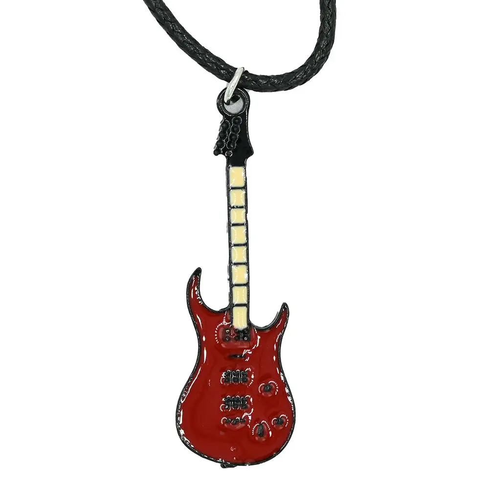 Diyez Müzik Kırmızı Gitar Şeklinde Rock Temalı Kolye