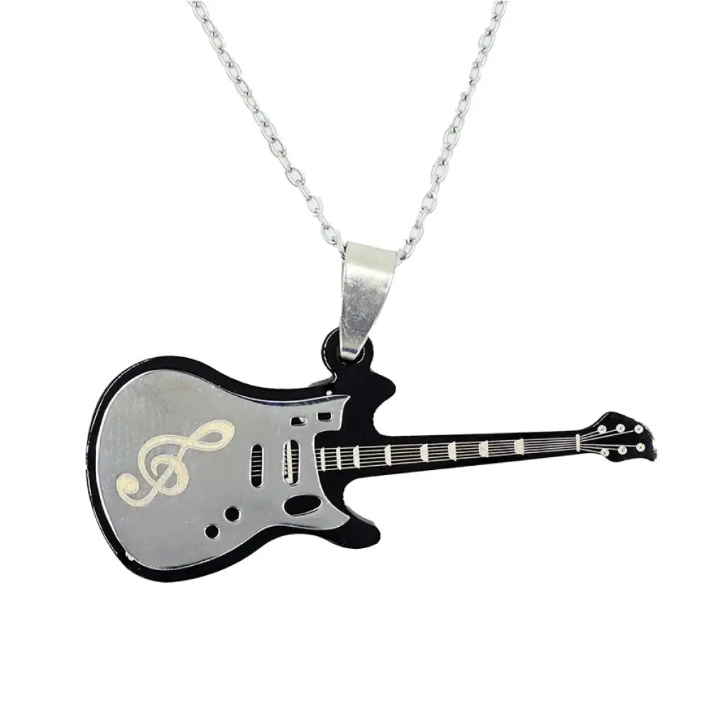 Diyez Müzik Sol Anahtarı İşlemeli Gitar Kolye - Siyah ve Gümüş Detaylı Müzikseverler İçin Şık Tasarım Diyez Müzik Sol Anahtarı İşlemeli Gitar Kolye - Siyah ve Gümüş Detaylı Müzikseverler İçin Şık Tasarım