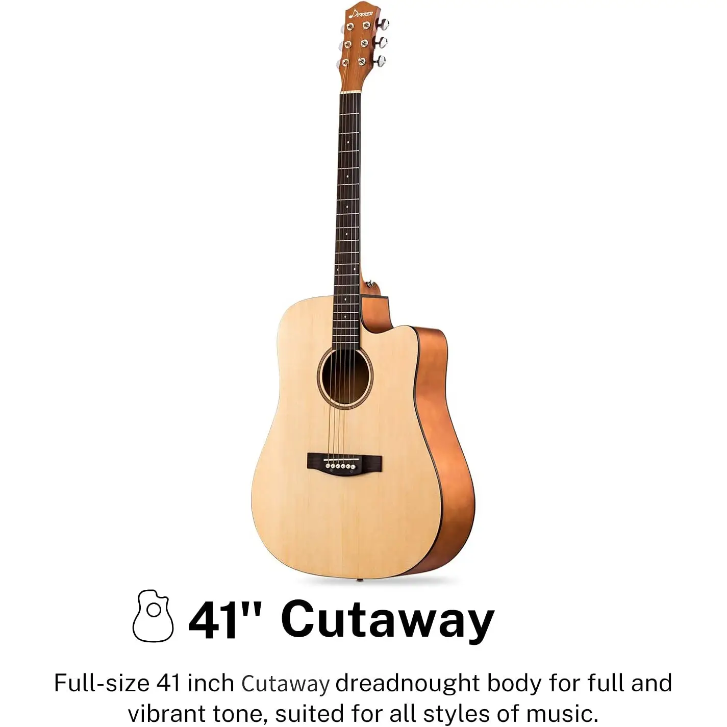 Donner DAD-140C Dreadnought Akustik Gitar Paketi (Natural) Donner DAD-140C Dreadnought Akustik Gitar Paketi (Natural)