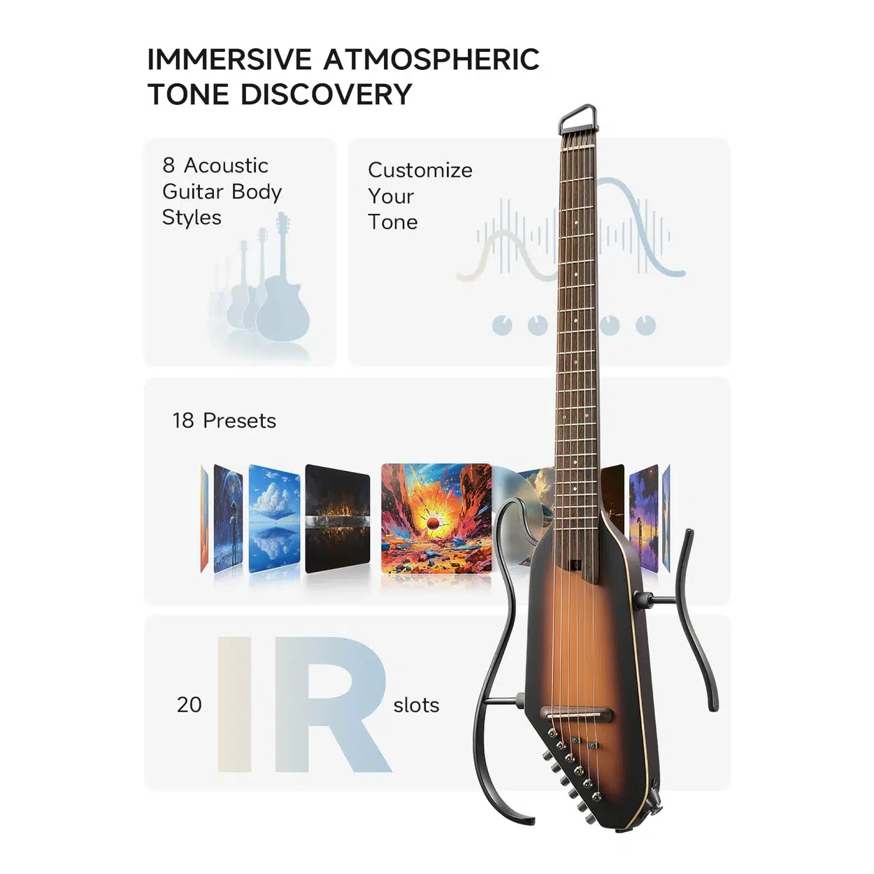Donner Hush-I Pro Elektro Akustik Gitar (Sunburst) Donner Hush-I Pro Elektro Akustik Gitar (Sunburst)