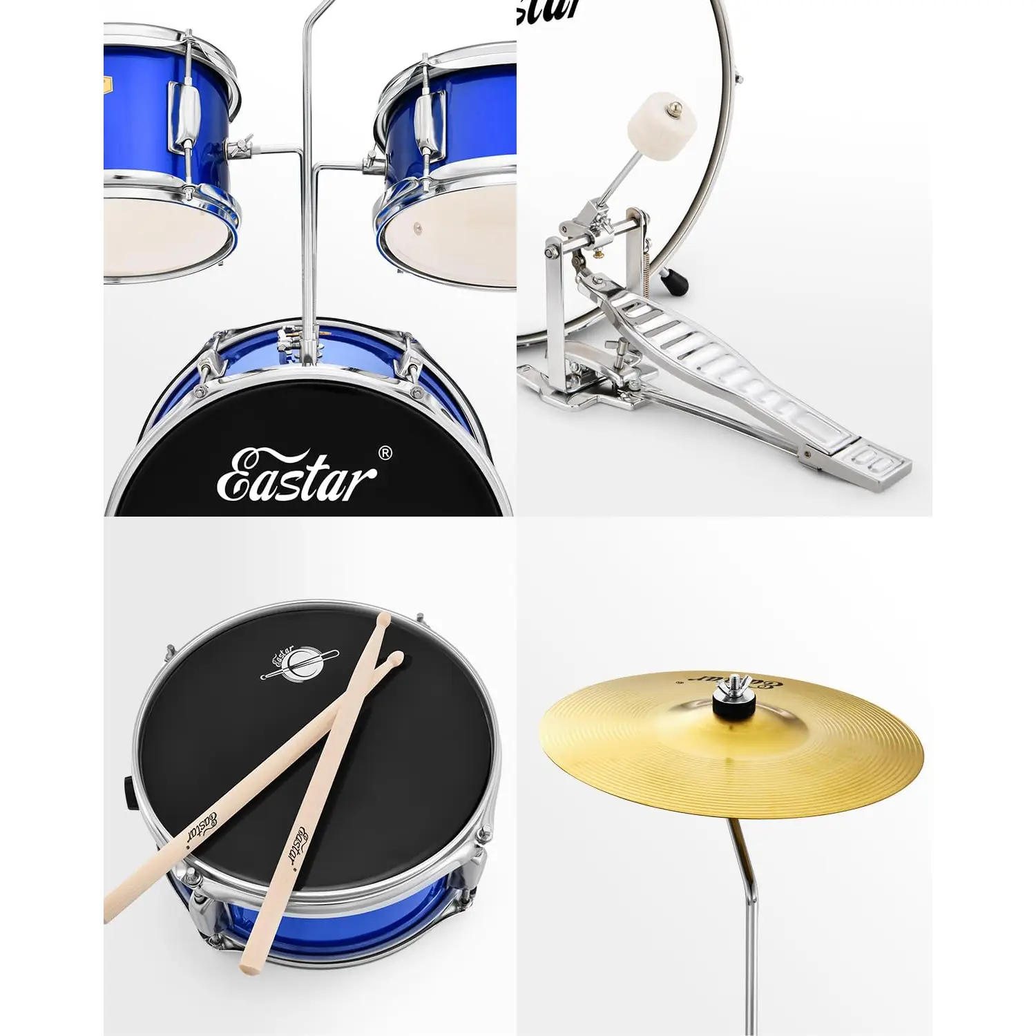 Eastar EDS-180BE 14" 3-Parça Çocuk Davulu (Mirror Blue) Eastar EDS-180BE 14" 3-Parça Çocuk Davulu (Mirror Blue)