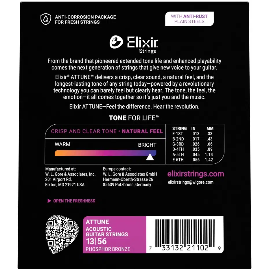 Elixir Attune Phosphor Bronze Medium Akustik Gitar Teli (13-56) Elixir Attune Phosphor Bronze Medium Akustik Gitar Teli (13-56)