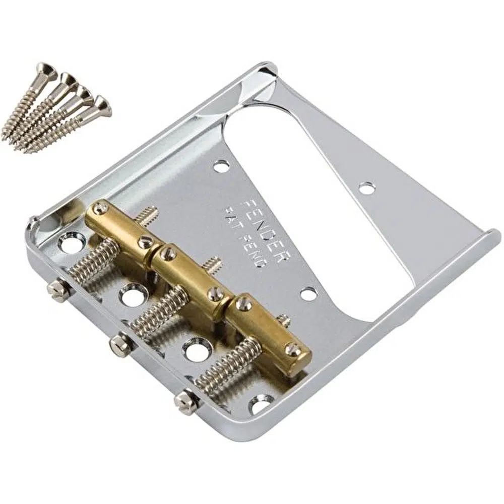 Fender 3-Saddle American Vintage Telecaster Bridge Assembly with Brass Saddles Chrome Köprü Yedek Parça Fender 3-Saddle American Vintage Telecaster Bridge Assembly with Brass Saddles Chrome Köprü Yedek Parça
