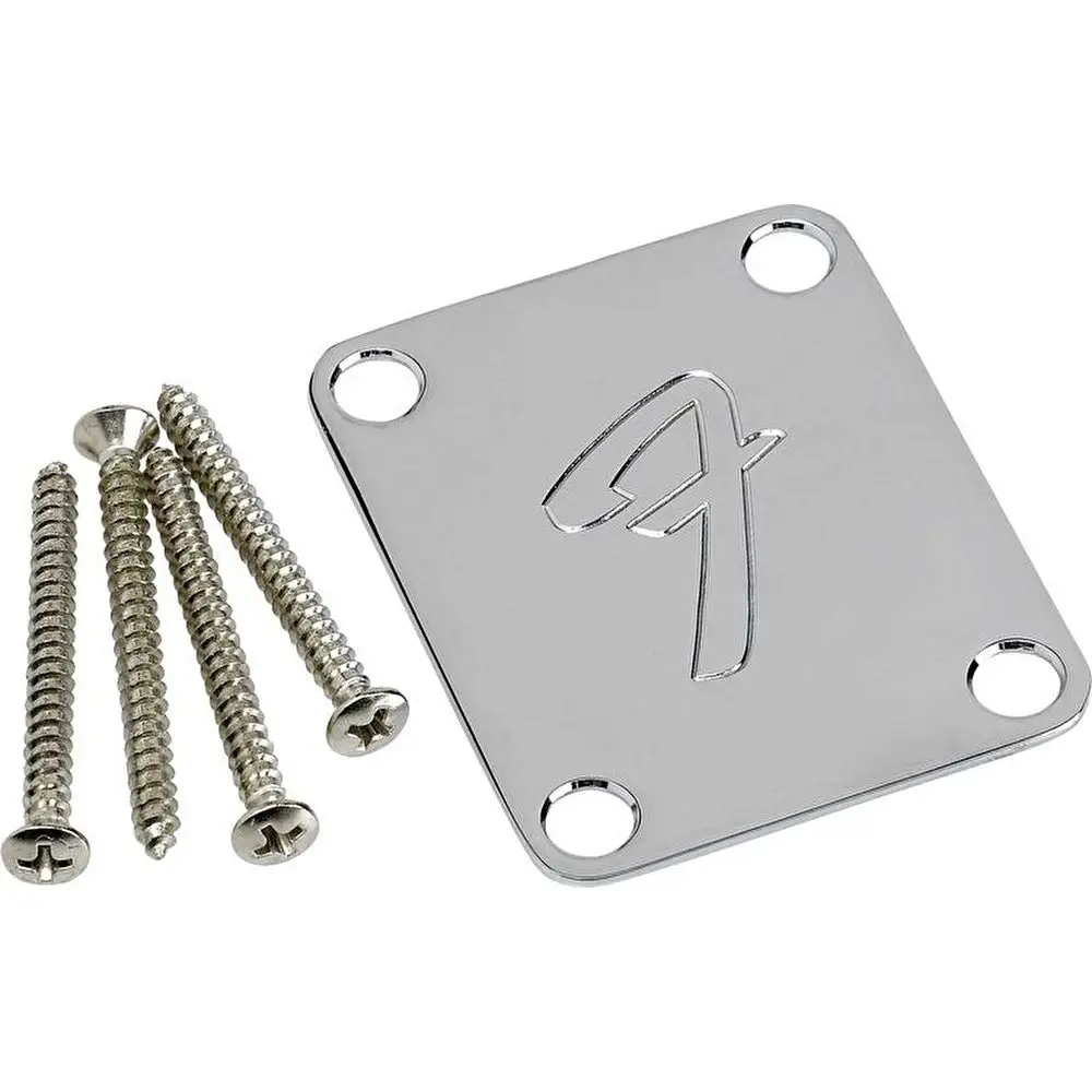 Fender 4-Bolt Vintage-Style Neck Plate F Chrome Gitar Yedek Parça Fender 4-Bolt Vintage-Style Neck Plate F Chrome Gitar Yedek Parça