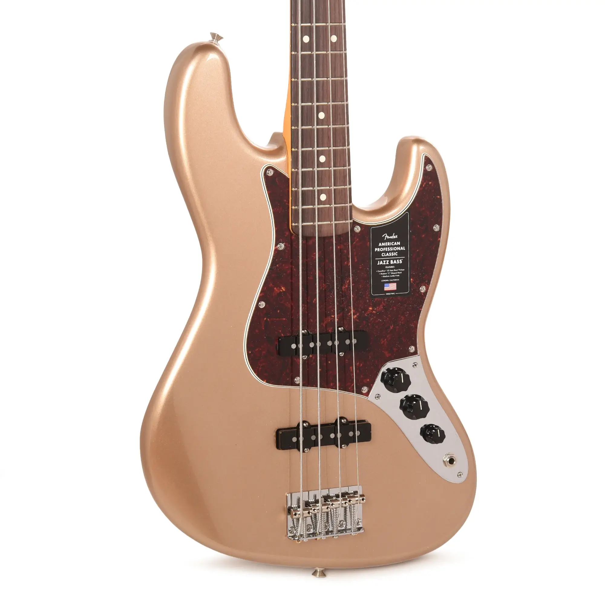 Fender American Professional Classic Jazz Bass Gülağacı Klavye Faded Firemist Gold Bas Gitar