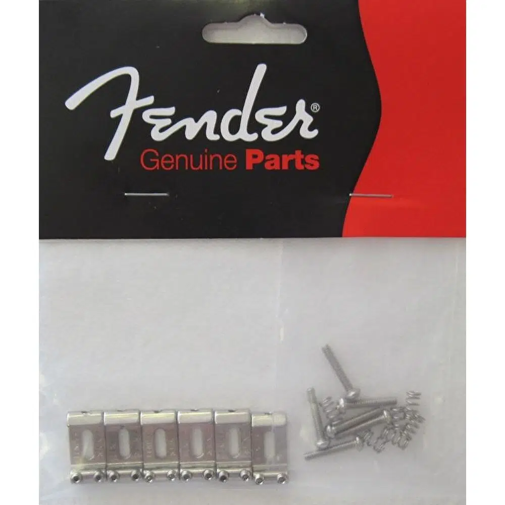 Fender American Standard Stratocaster Bridge Saddles 08-Present Nickel Set of 6 Köprü Yedek Parça Fender American Standard Stratocaster Bridge Saddles 08-Present Nickel Set of 6 Köprü Yedek Parça