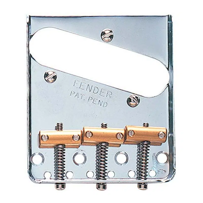 Fender 3-Saddle American Vintage Telecaster Bridge Assembly with Brass Saddles Chrome Köprü Yedek Parça