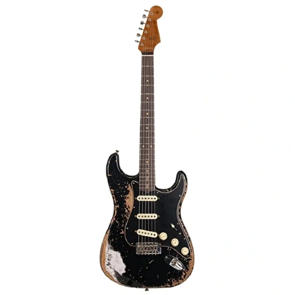 Fender Custom Shop Limited Edition Dual-Mag II Stratocaster Super Heavy Relic Aged Black Elektro Gitar