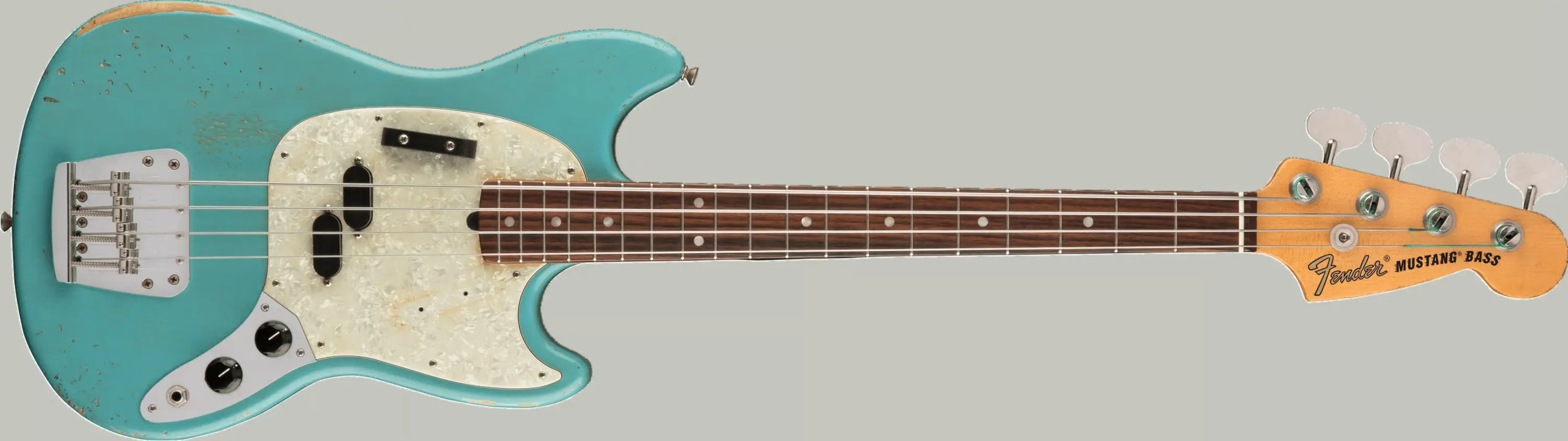 Fender JMJ Road Worn Mustang Bass Black Bas Gitar