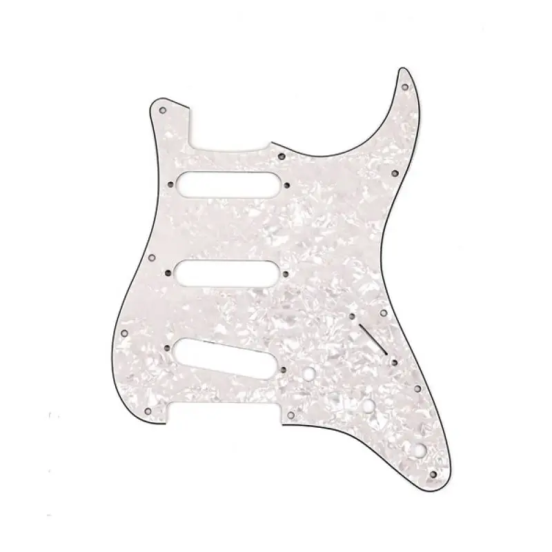 Fender Pickguard Stratocaster S/S/S 11-Hole Mount White Pearl 4-Ply Pickguard