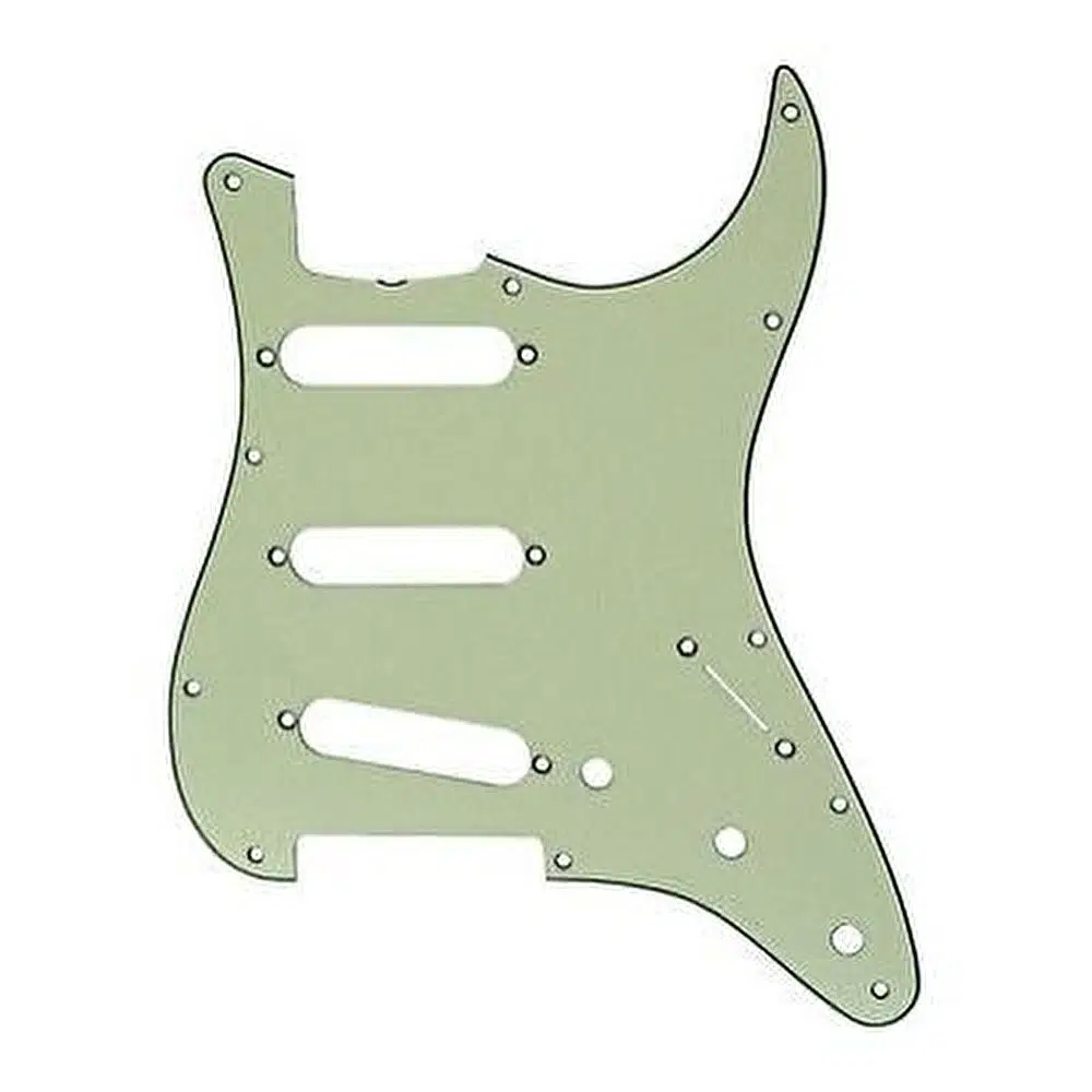 Fender Pickguard Stratocaster S/S/S 11-Hole Mount Mint Green MG/B/MG 3-Ply Pickguard Fender Pickguard Stratocaster S/S/S 11-Hole Mount Mint Green MG/B/MG 3-Ply Pickguard