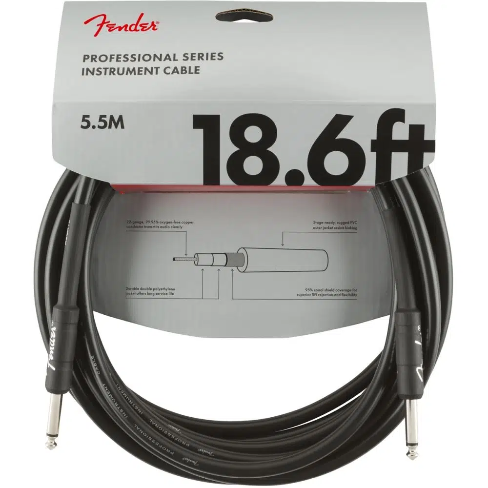 Fender Professional Kill Switch Düz/L Uçlu 5,5m Enstrüman Kablosu Fender Professional Kill Switch Düz/L Uçlu 5,5m Enstrüman Kablosu