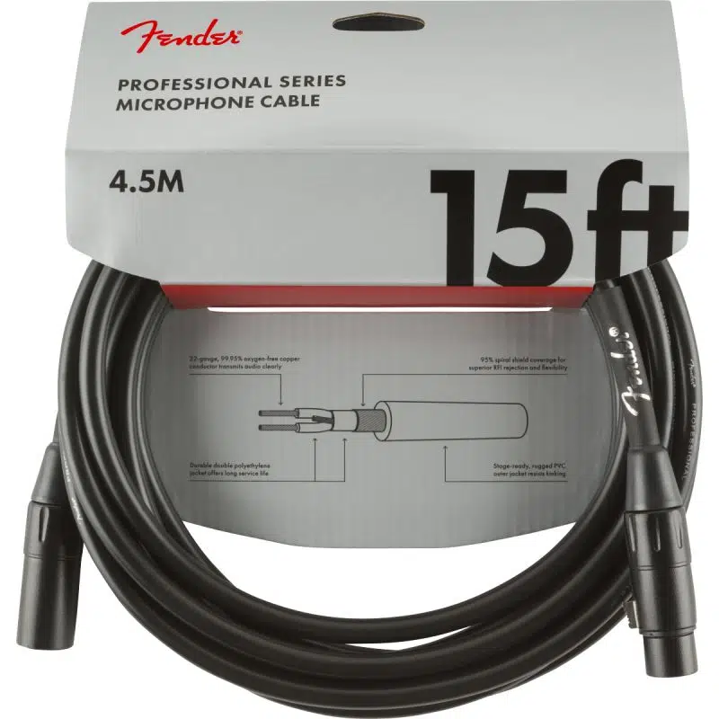 Fender Professional 4m Siyah Mikrofon Kablosu