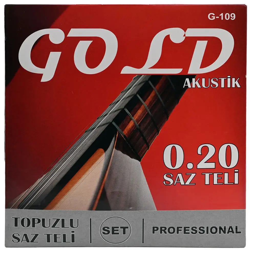 Gold G-109 0.20 Uzun Sap Topuzlu Saz Teli Takımı