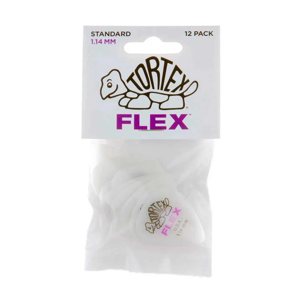 Jim Dunlop 428P114 Tortex Flex Std Nat 12'li Paket Pena (1.14 mm)