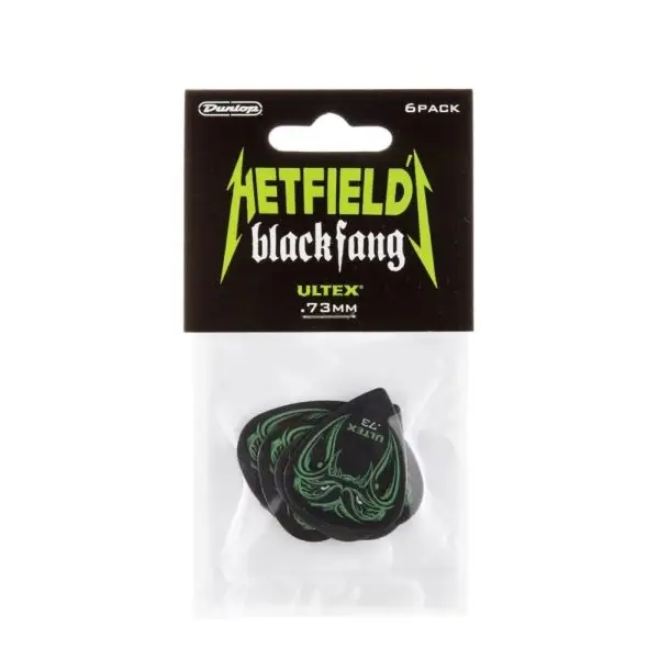 Jim Dunlop Black Fang James Hetfield 6'lı Paket Pena (0.73mm)