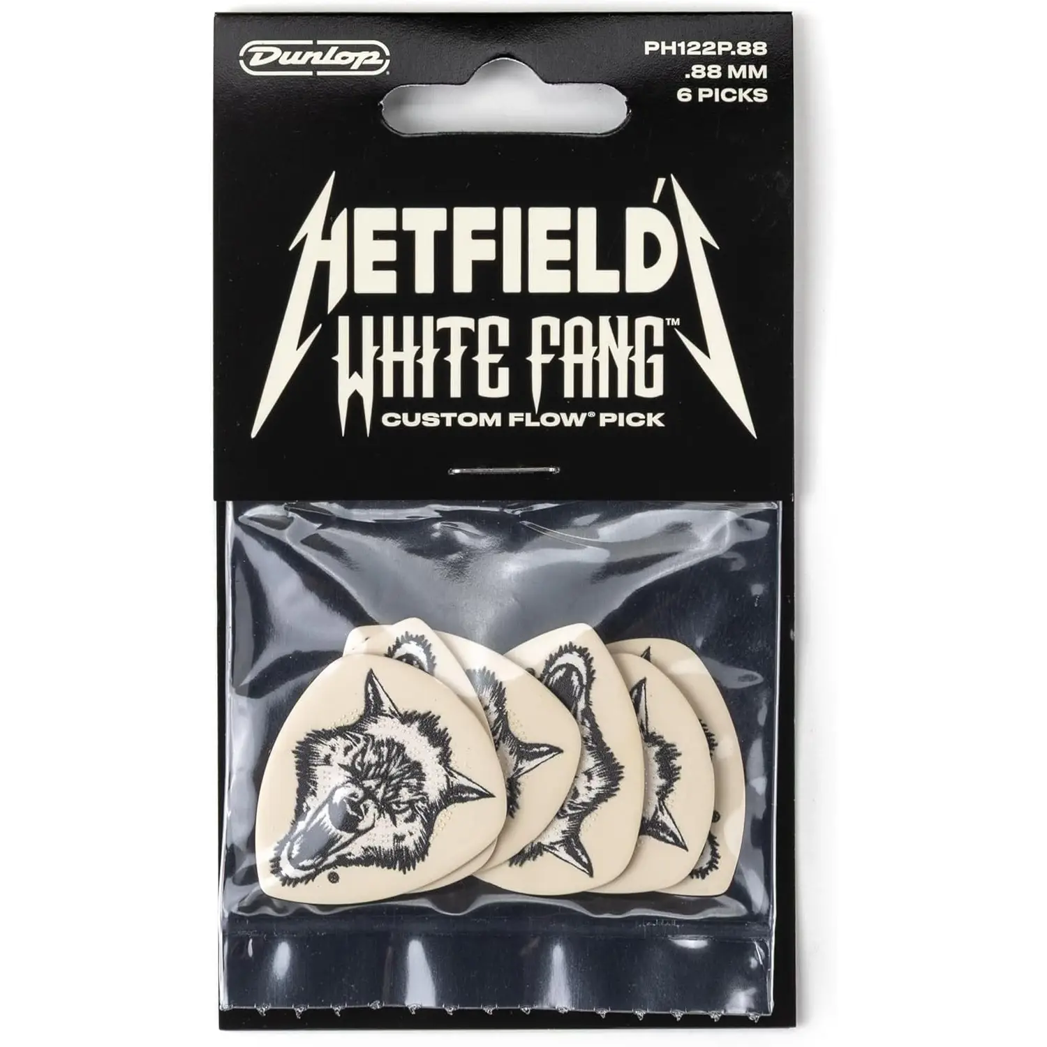 Jim Dunlop PH122P088 White Fang 6'lı Paket Pena (0.88 mm)