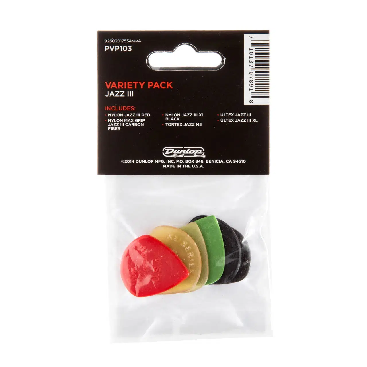 Jim Dunlop PVP103 Jazz Variety 6lı Paket Pena Jim Dunlop PVP103 Jazz Variety 6lı Paket Pena
