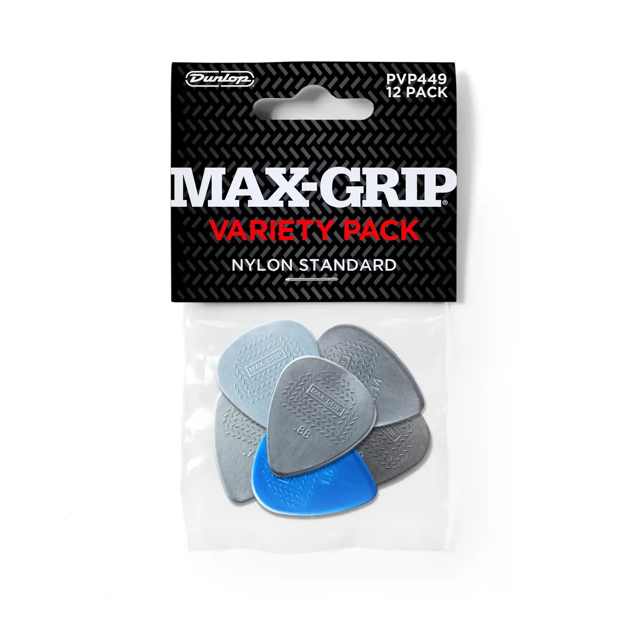 Jim Dunlop PVP449 Pick Nylon Max-Grip 12'li Paket Pena