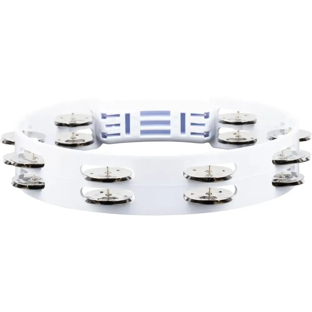 Meinl HTT10WH Stainless Steel Jingle 2-rows 10" Tour Tamburin (Beyaz) Meinl HTT10WH Stainless Steel Jingle 2-rows 10" Tour Tamburin (Beyaz)
