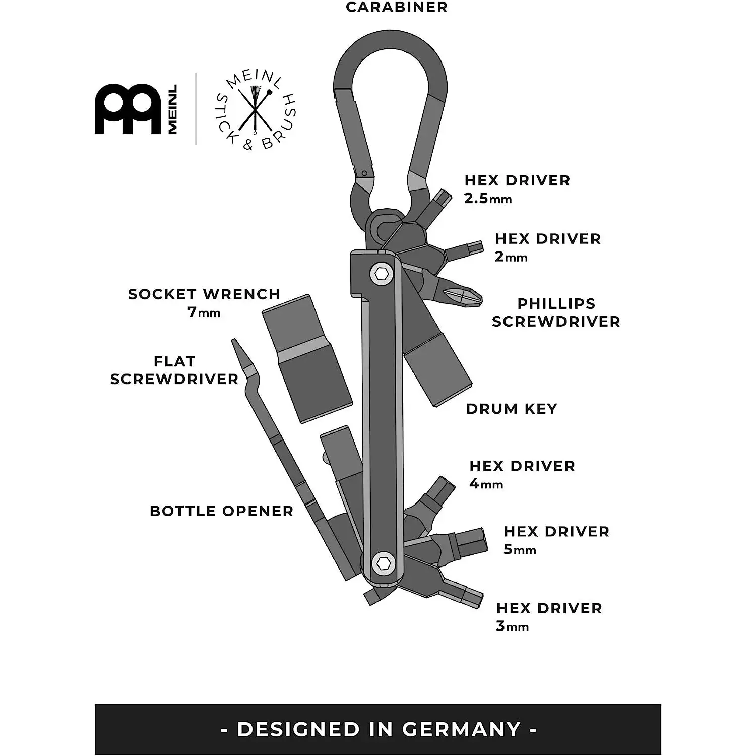 Meinl Stick & Brush Drum Tech Multi Tool Meinl Stick & Brush Drum Tech Multi Tool