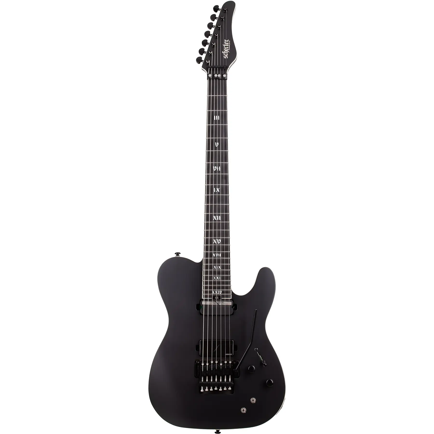 Schecter PT-7 FR-S SLS Elite Evil Twin 7 Telli Elektro Gitar (Satin Black)