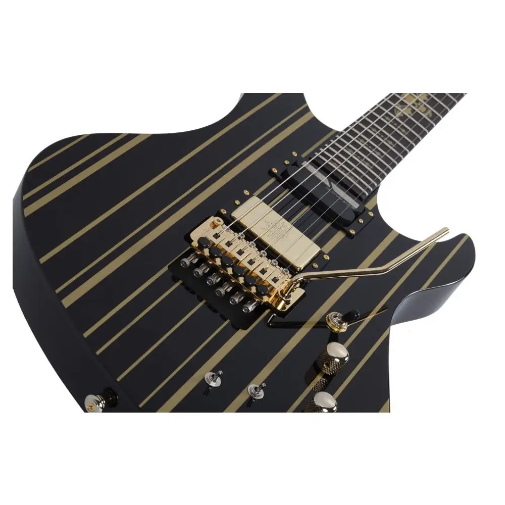 Schecter Synyster Custom FR Elektro Gitar (Gloss Black & Gold Stripes) Schecter Synyster Custom FR Elektro Gitar (Gloss Black & Gold Stripes)