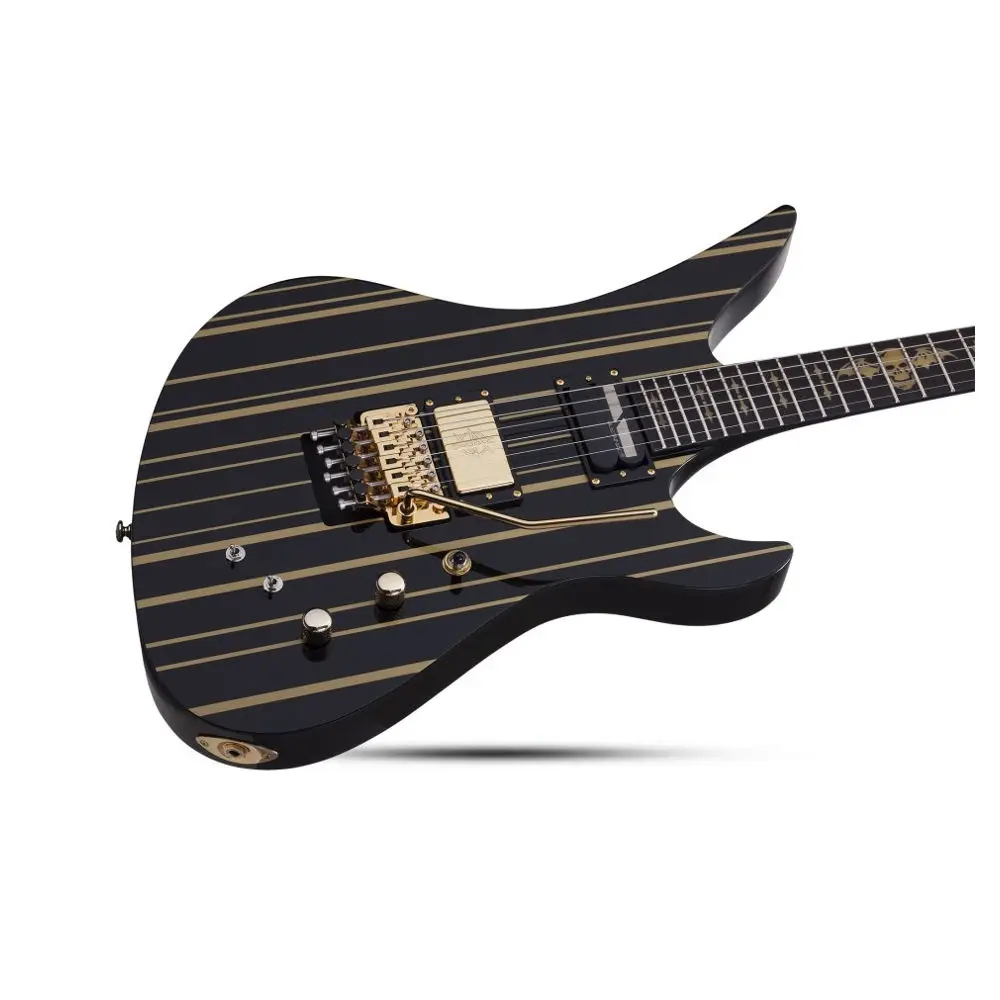 Schecter Synyster Custom FR Elektro Gitar (Gloss Black & Gold Stripes) Schecter Synyster Custom FR Elektro Gitar (Gloss Black & Gold Stripes)