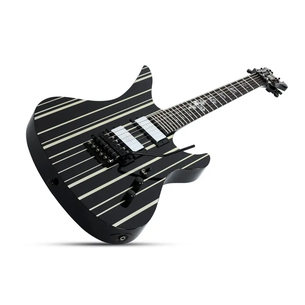 Schecter Synyster Custom FR Elektro Gitar (Gloss Black & Silver Pin Stripes) Schecter Synyster Custom FR Elektro Gitar (Gloss Black & Silver Pin Stripes)