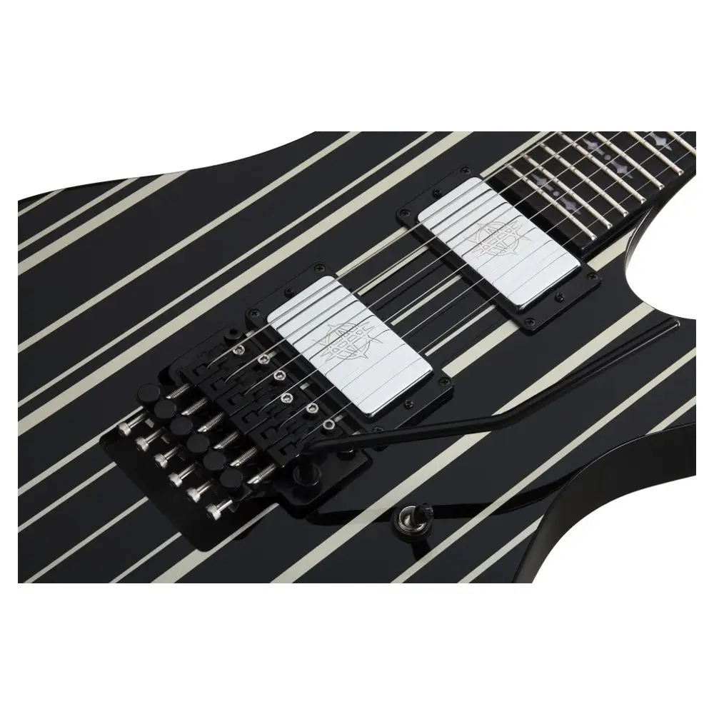 Schecter Synyster Custom FR Elektro Gitar (Gloss Black & Silver Pin Stripes) Schecter Synyster Custom FR Elektro Gitar (Gloss Black & Silver Pin Stripes)