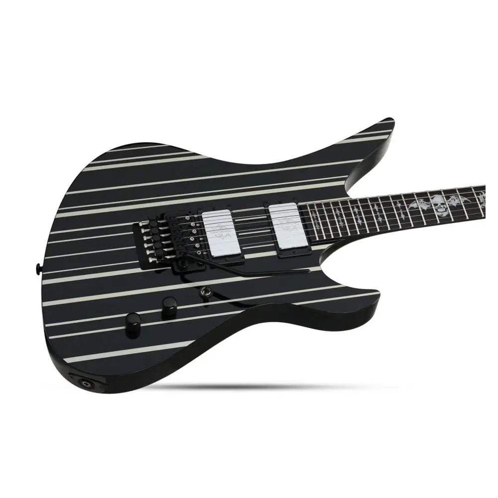 Schecter Synyster Custom FR Elektro Gitar (Gloss Black & Silver Pin Stripes) Schecter Synyster Custom FR Elektro Gitar (Gloss Black & Silver Pin Stripes)