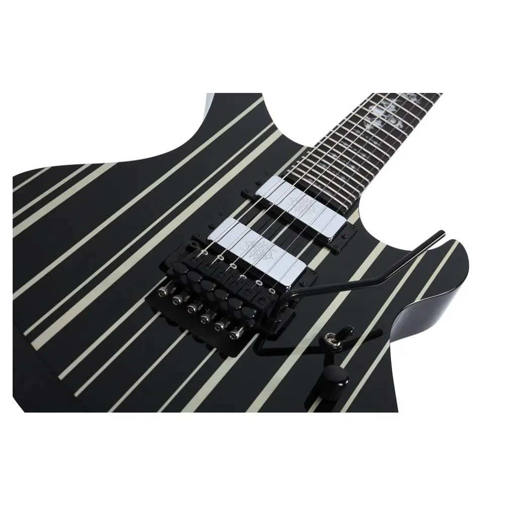 Schecter Synyster Custom FR Elektro Gitar (Gloss Black & Silver Pin Stripes) Schecter Synyster Custom FR Elektro Gitar (Gloss Black & Silver Pin Stripes)