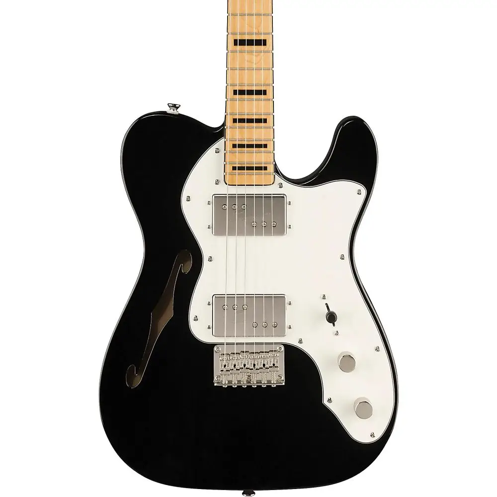 Squier Limited Edition Classic Vibe 70s Telecaster Thinline Akçaağaç Klavye Block Bound PPG Black Elektro Gitar