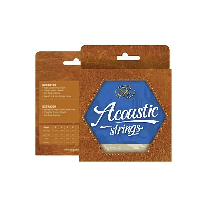 SX Phosphor Bronze Wound Hexagonal High-carbon Steel Core Anti-rust Coating Akustik Gitar Teli (11-52)