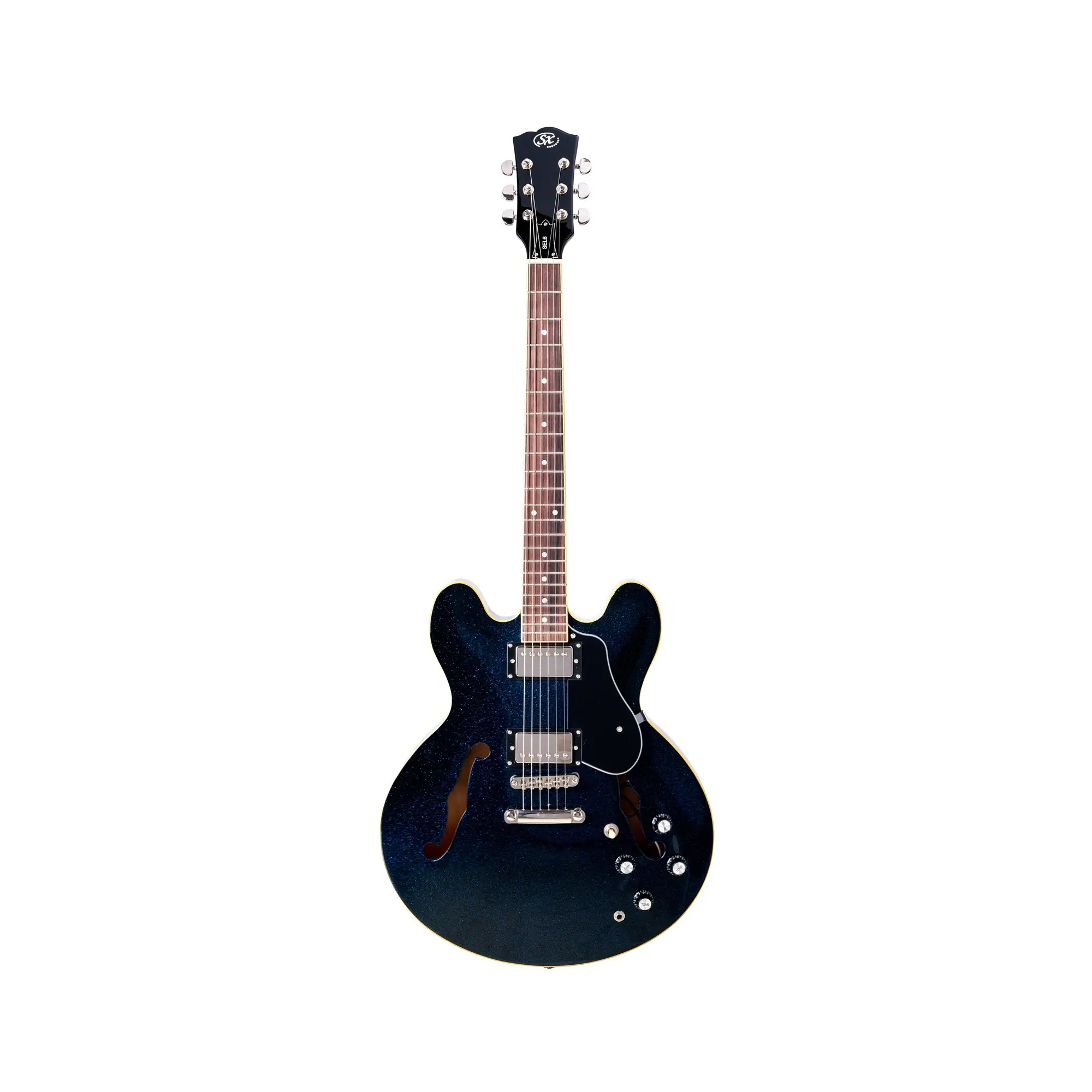 SX SEL6GBU Semi Hollow Elektro Gitar (Glitter Blue)