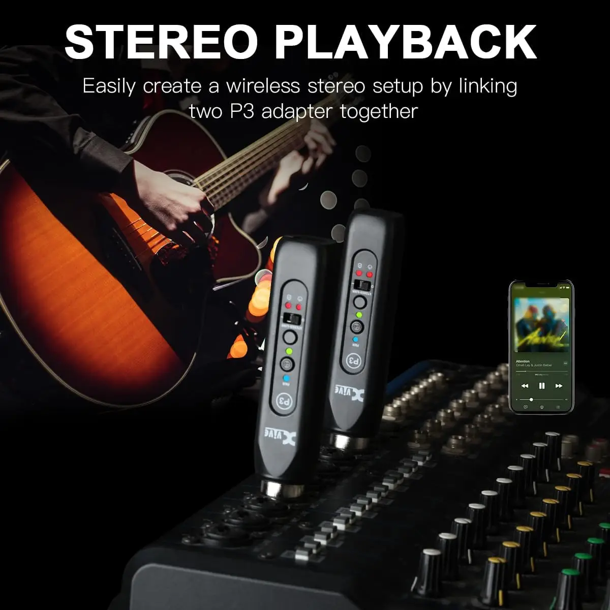 Xvive XV-P3D XLR Bağlantılı Stereo için Çift Bluetooth Adaptörü Xvive XV-P3D XLR Bağlantılı Stereo için Çift Bluetooth Adaptörü