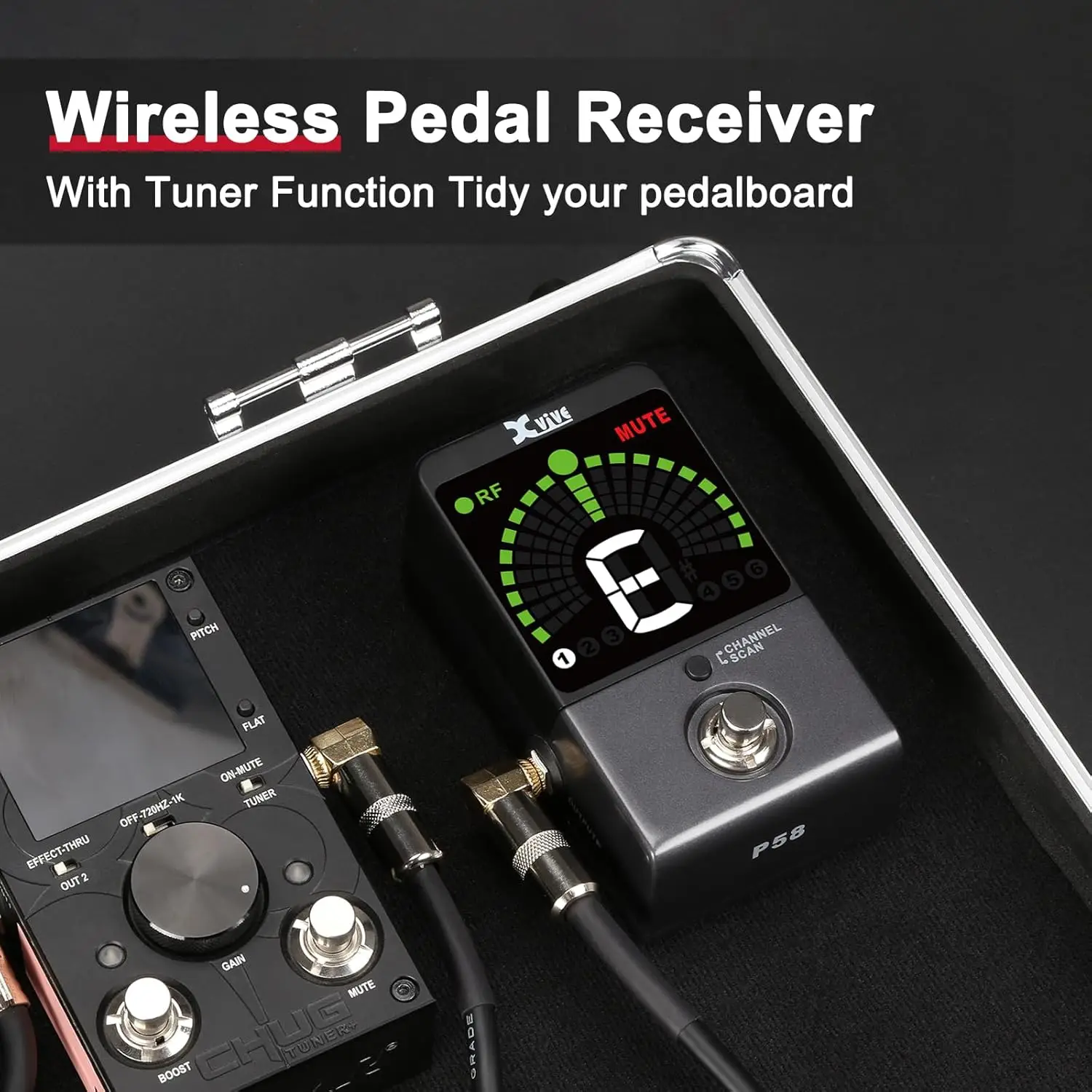 Xvive XV-P58R 5.8Ghz Akort Aletli Receiver Pedal - Siyah Xvive XV-P58R 5.8Ghz Akort Aletli Receiver Pedal - Siyah