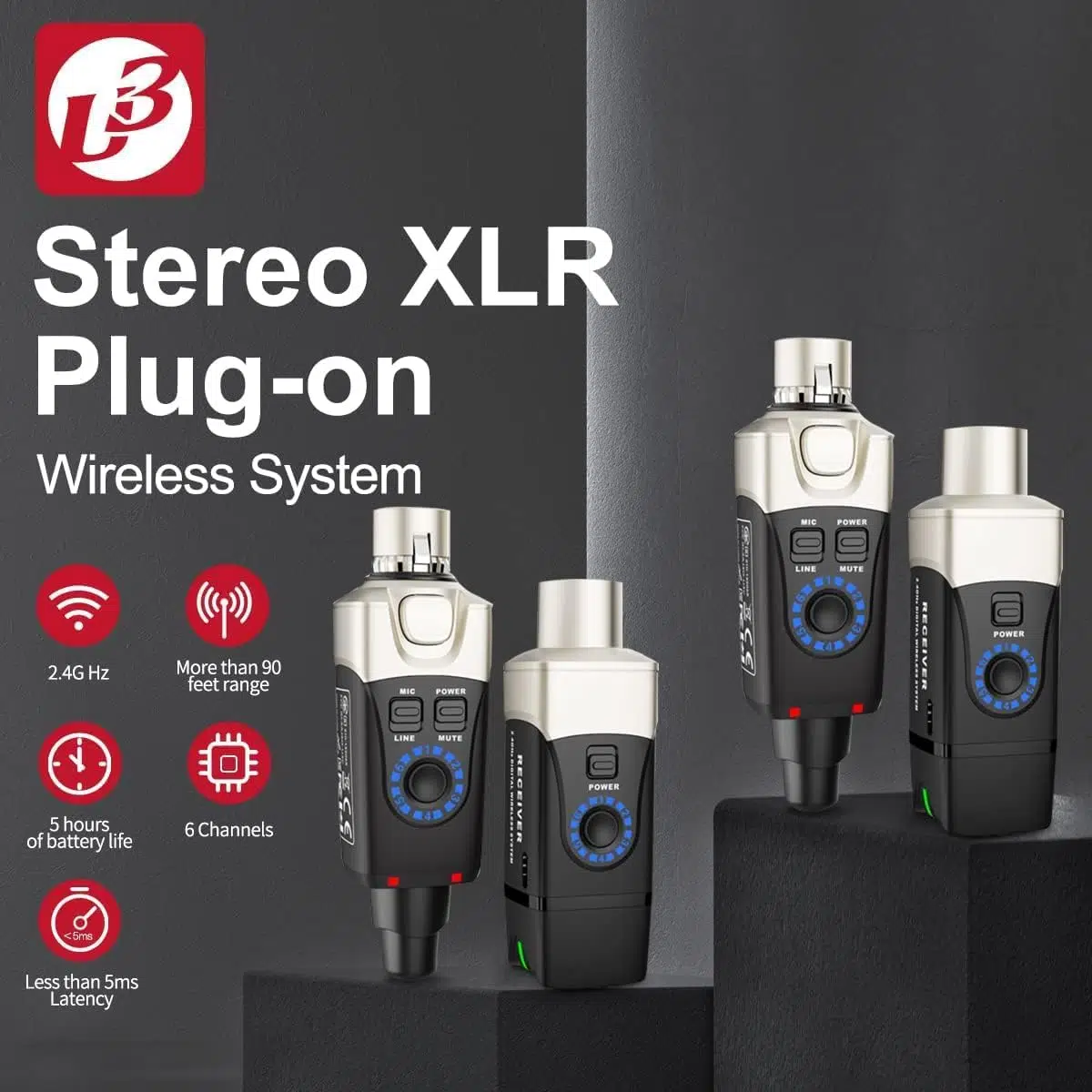 Xvive XV-U3D Stereo Audio Aktarımı için Çift Alıcı ve Vericili Kablosuz Bağlantı Sistemi Xvive XV-U3D Stereo Audio Aktarımı için Çift Alıcı ve Vericili Kablosuz Bağlantı Sistemi